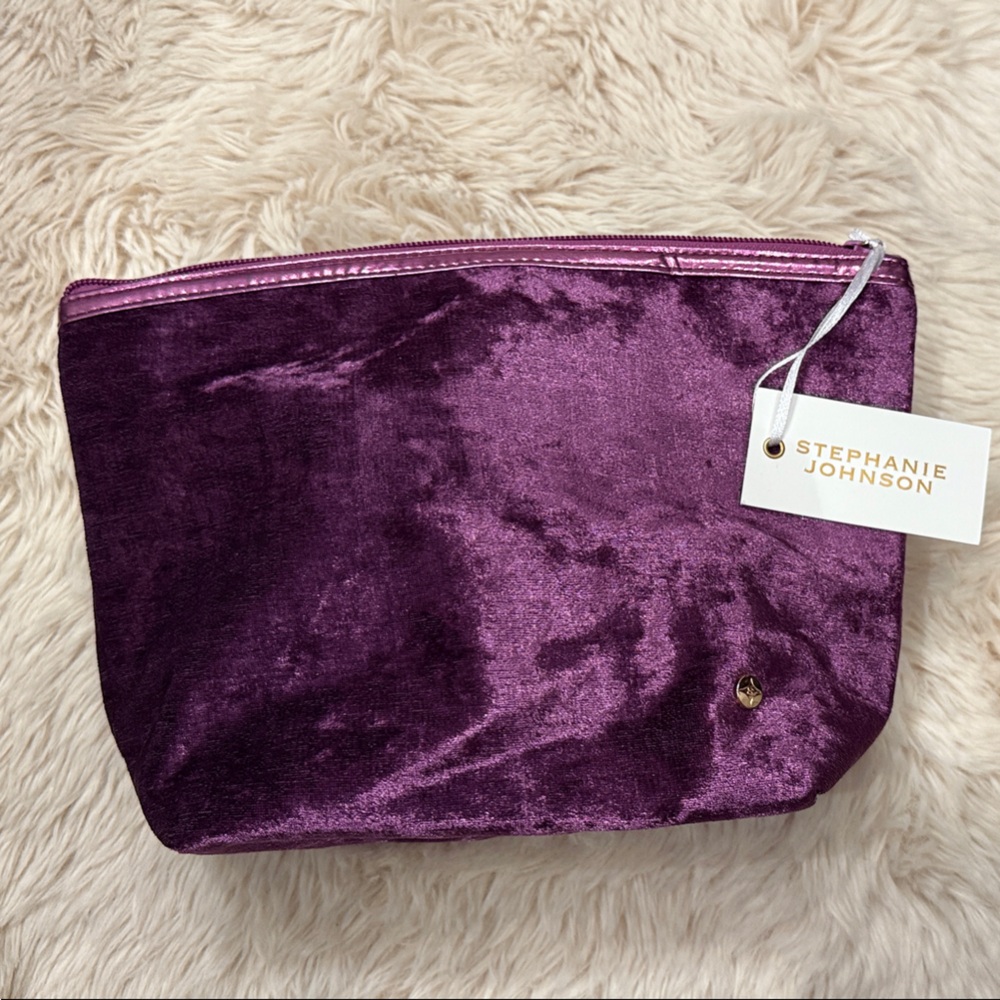 Stephanie Johnson Rich Plum Velvet Bag NWT